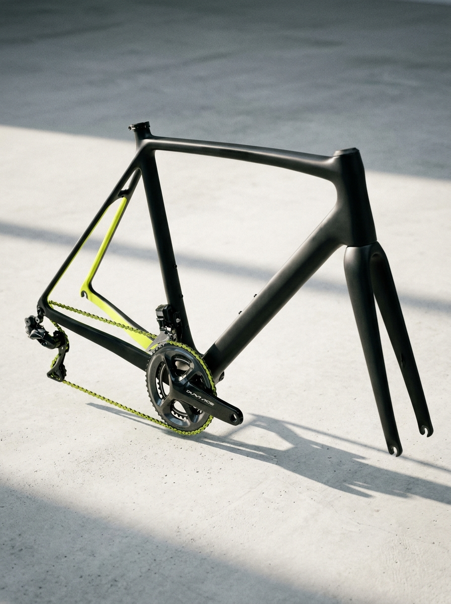 Cadence aero carbon road bike, side profile detail