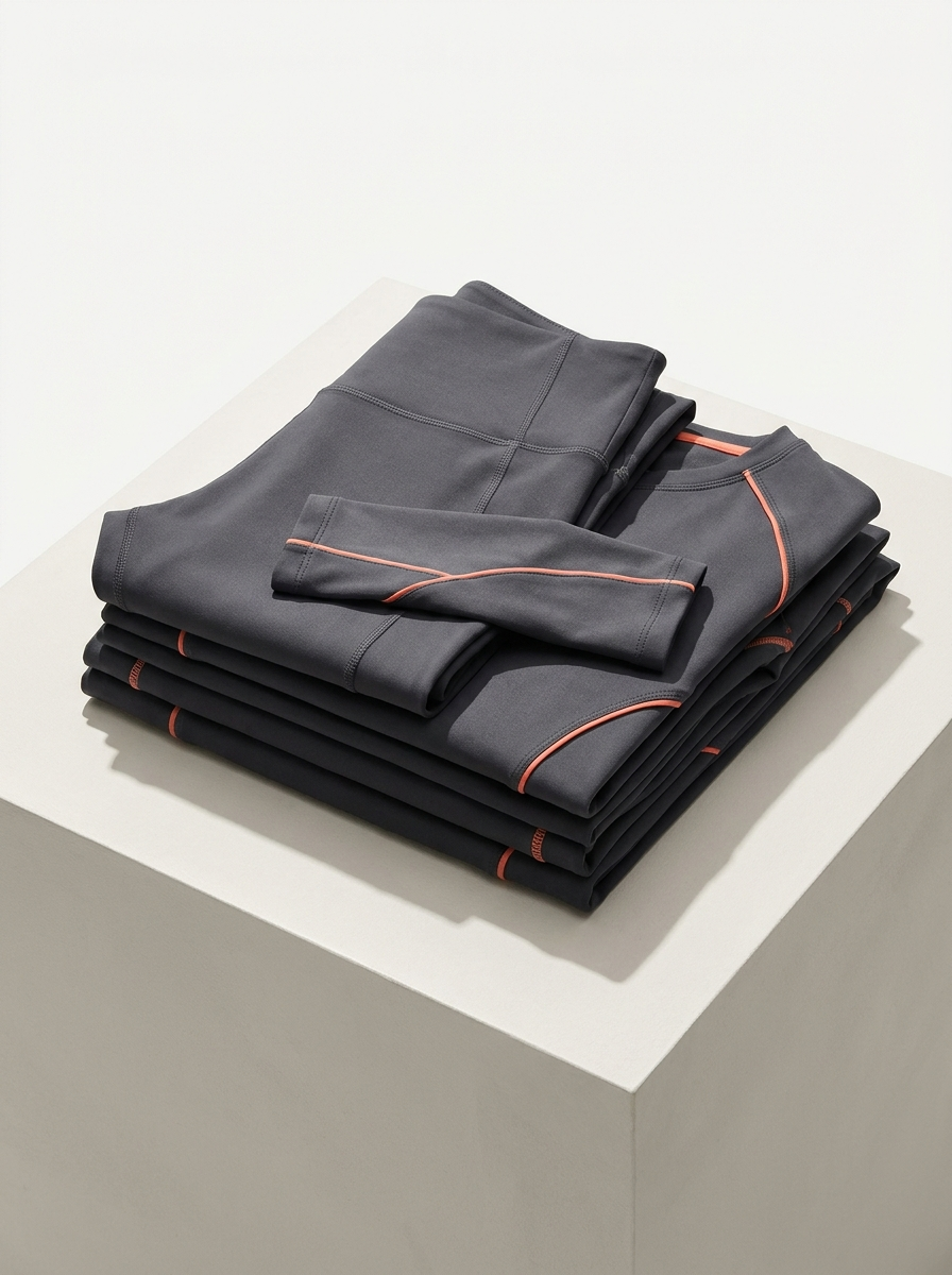 The Stride Set: training top and matching leggings folded together